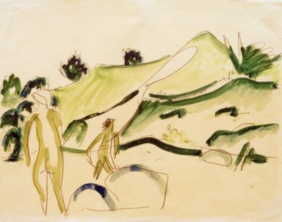 Badende am Strand von Ernst Ludwig Kirchner